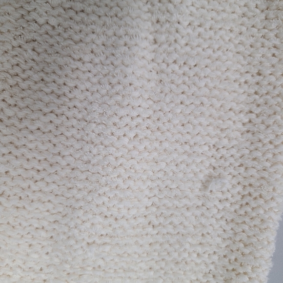 LARGE John and Jenn Fringed Cream Beige Knit Open Cardigan - Size small - Picture 6 of 6